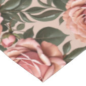Pink Roses With Brushstroke Leaves Tafelkleed (Gekanteld)