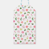 Pink Roses with Foliage Baby Shower Thank You Cadeaulabel (Achterkant)