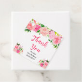 Pink Roses with Foliage Birthday Bedankjes Labels (In situ)