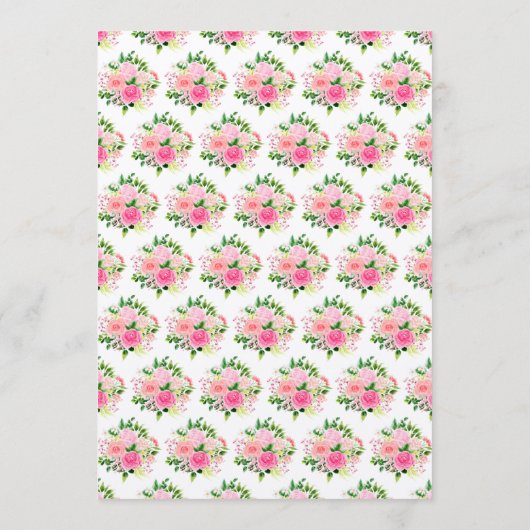 Pink Roses with Foliage Wedding Menu (Dos)