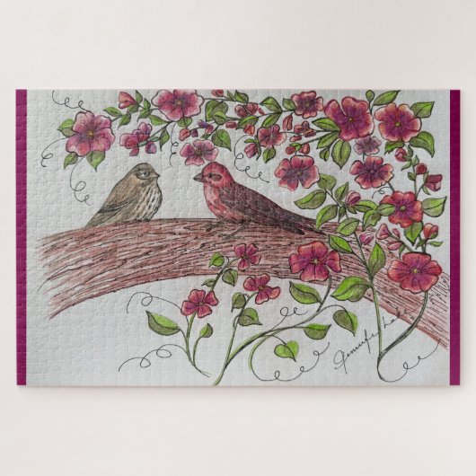 Pink Rosie Finch Puzzle (Horizontal)