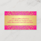 Pink, Roulettes d'or, Stars Mariage Carte Place (Dos)