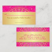 Pink, Roulettes d'or, Stars Mariage Carte Place (Devant / Derrière)