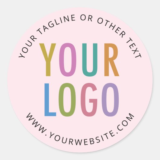 Pink Round Stickers Custom Business Logo Printed (Devant)