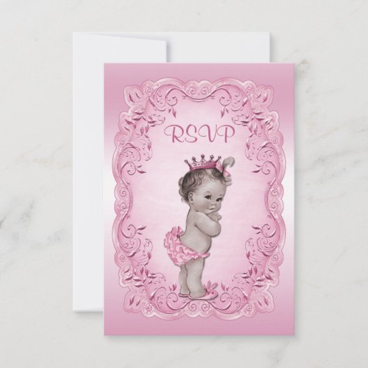 Pink RSVP  Princess Baby shower (Voorkant)