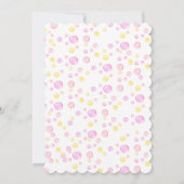 Pink RUBBER DUCK GIRL First Birthday Kaart (Achterkant)