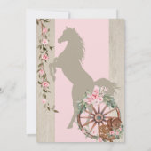 Pink Rustic Boho Western Charra Theme Quinceanera Kaart (Achterkant)