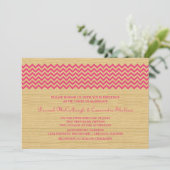 Pink Rustic Chevron Mariage Invitation (Debout devant)