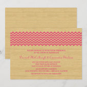 Pink Rustic Chevron Mariage Invitation (Devant / Derrière)