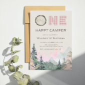 Pink Rustic Un Joyeux Camper Invitation Anniversai