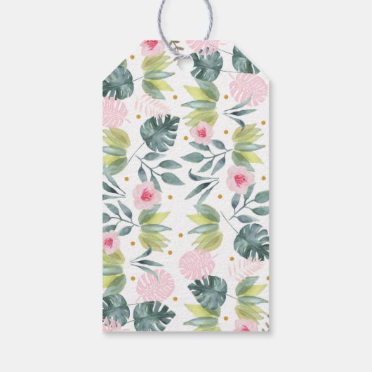 Pink Safari Party Animal Birthday Cadeaulabel (Achterkant)