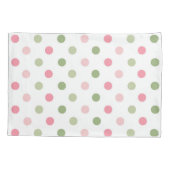 Pink & Sage Green Pastel Polka Dot Kussensloop (Achterkant)
