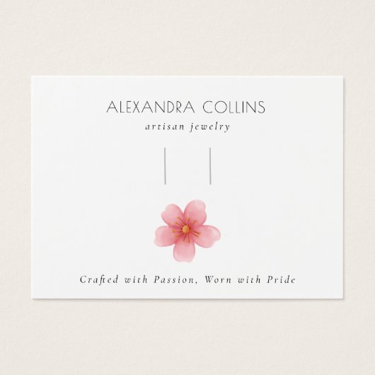 Pink Sakura Blossom Floral Hair Clip Display Card  (Devant)