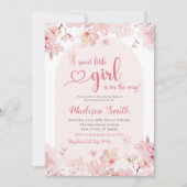 Pink Sakura Cherry Blossom Spring Baby shower Kaart (Voorkant)