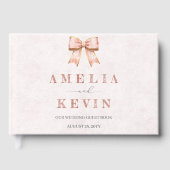 Pink Sakura Ribbon Engagement Party Gastenboek (Voorkant)