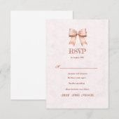Pink Sakura Ribbon – Japanese-Inspired RSVP Kaartje (Voorkant / Achterkant)