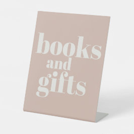 Pink Sandstone Typography Baby Shower Books Gifts Reclamebord Met Voetstuk