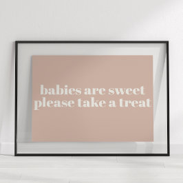 Pink Sandstone Typography Baby shower Favoriet Poster
