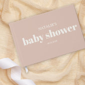 Pink Sandstone Typography Baby Shower Gastenboek
