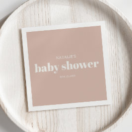 Pink Sandstone Typography Baby Shower Servet
