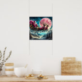 Pink Santa Airborne Poster (Keuken)