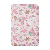 Pink Santa Christmas Bath Mat (Voorkant Verticaal)