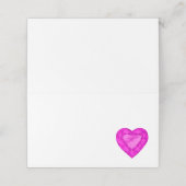 Pink saphir coeur aquarelle invités cartes de plac (Extérieur déplié)