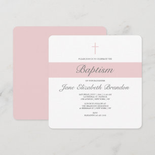 Pink Sash Doopsel uitnodiging