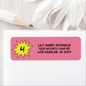 Pink Save Day Superhero Retourner les étiquettes d (En situation)