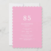 Pink Scalloped 85E Invitation de fête d'anniversai (Devant)