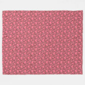 Pink Scalloped Outlined Hearts Repeat Fleece Deken (Voorkant (Horizontaal))