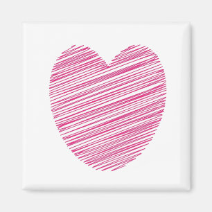 Pink Scribble Heart Magneet