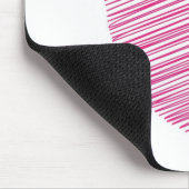 Pink Scribble Heart Muismat (Hoek)