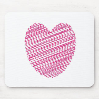 Pink Scribble Heart Muismat