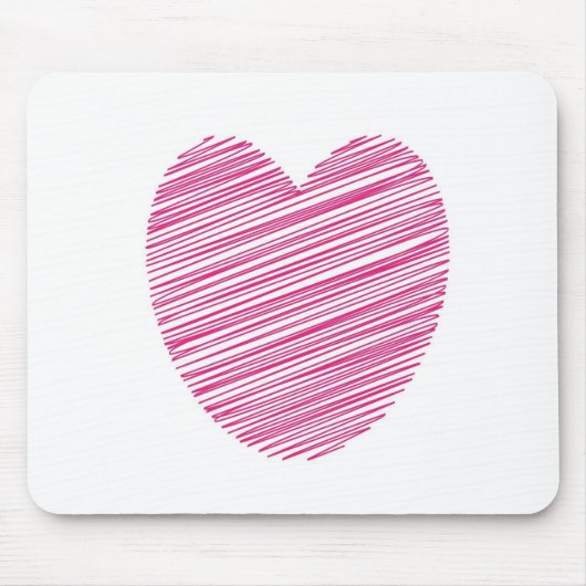 Pink Scribble Heart Muismat (Voorkant)