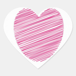 Pink Scribble Heart Stickers