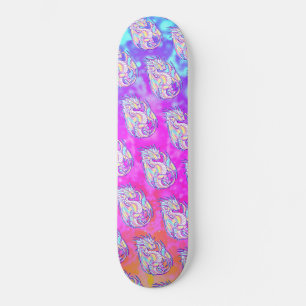 Pink Scribble Schattige Girly Dragon Wyvern Inugam Skateboard