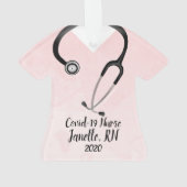 Pink Scrub Top Nurse 2020 Ornament (dos)