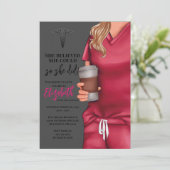 Pink Scrubs Nursing School Graduation Invitation (Debout devant)