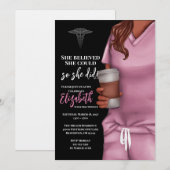 Pink Scrubs Nursing School Graduation Invitation (Devant / Derrière)