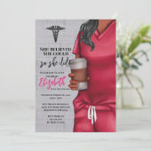 Pink Scrubs Nursing School Graduation Invitation (Debout devant)
