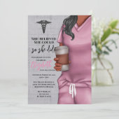 Pink Scrubs Nursing School Graduation Invitation (Debout devant)