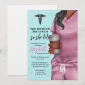 Pink Scrubs Nursing School Graduation Invitation (Devant / Derrière)