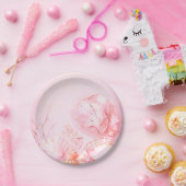 Pink Seashell Dark Papieren Bordje (Feest)