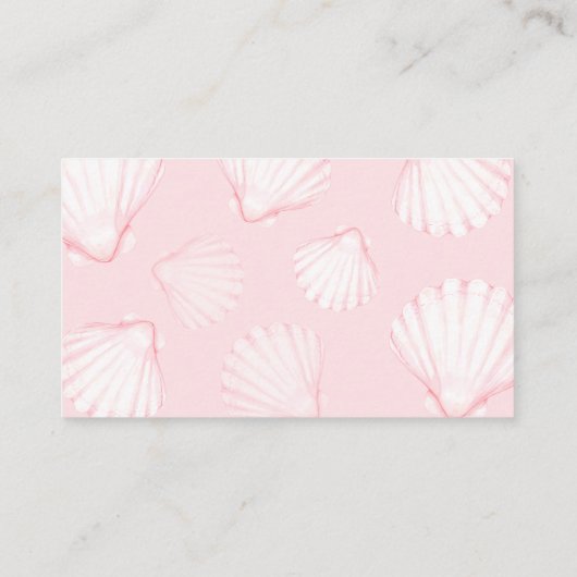 Pink Seashell Luier Raffle Ticket Informatiekaartje (Achterkant)