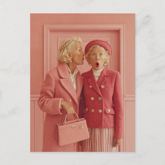 Pink Secrets and Surprised Style Briefkaart (Voorkant)