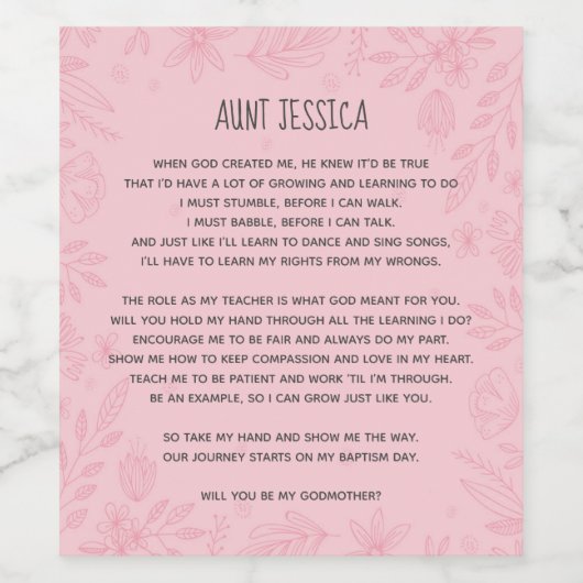 Pink Serez-Vous Mon Étiquette De Vins Godmère (Étiquettes simples)