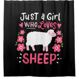 Pink Sheep Just A Girl Who Loves Sheep Gift Douchegordijn