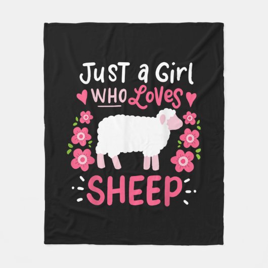 Pink Sheep Just A Girl Who Loves Sheep Gift Fleece Deken (Voorkant)