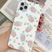 Pink Sheep with Flowers & Berries - Cute Pattern iPhone Hoesje